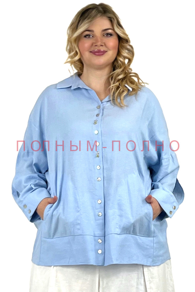 13-8904A Рубашка лен с аппликацией на спине DARKWIN
