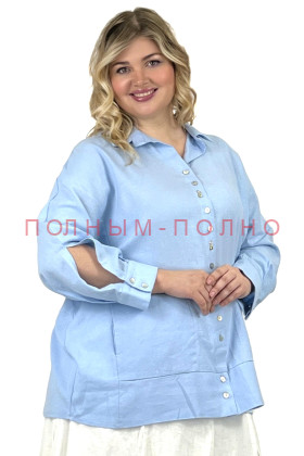 13-8904A Рубашка лен с аппликацией на спине DARKWIN