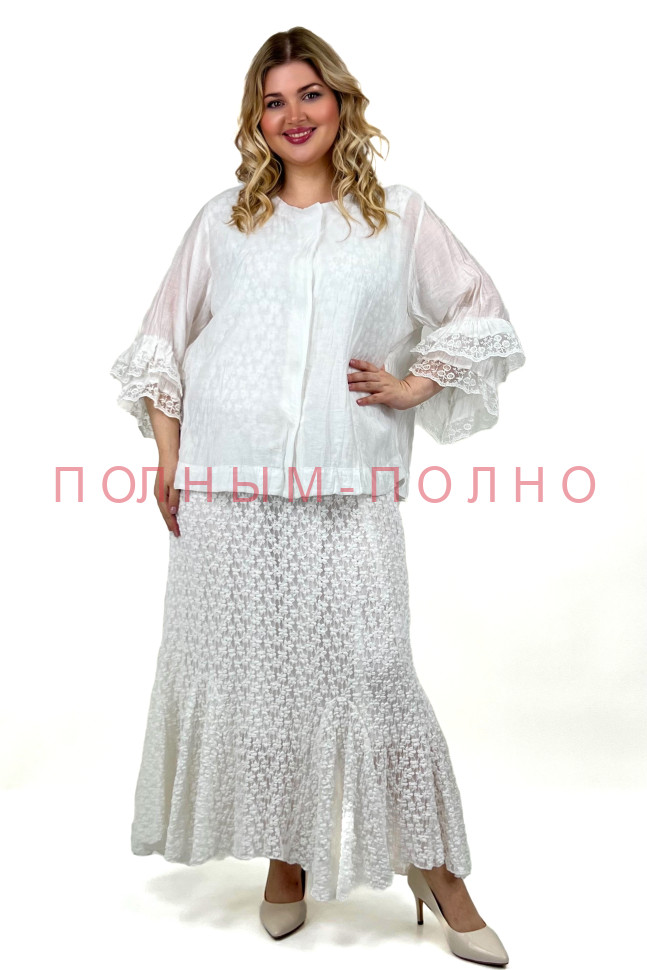 13-8837 Комплект-платье стрейч ажур и кофточка батист DARKWIN
