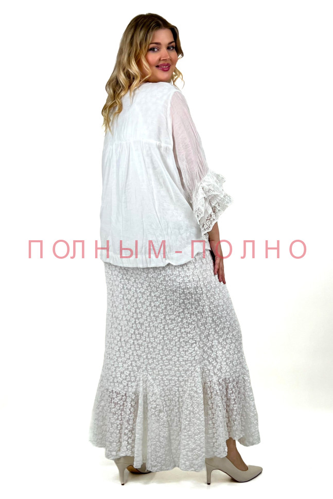13-8837 Комплект-платье стрейч ажур и кофточка батист DARKWIN