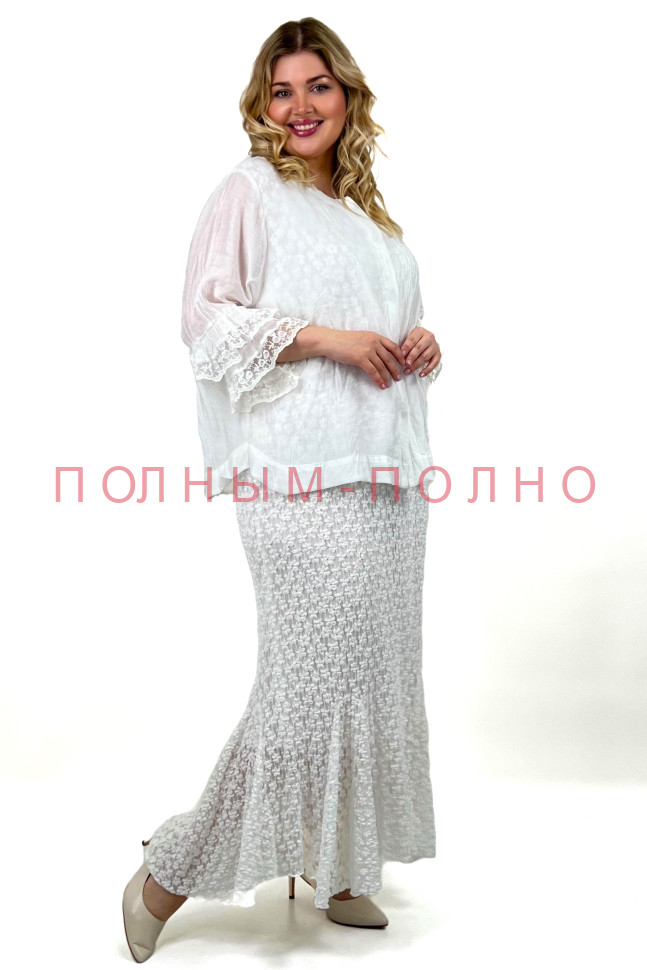 13-8837 Комплект-платье стрейч ажур и кофточка батист DARKWIN